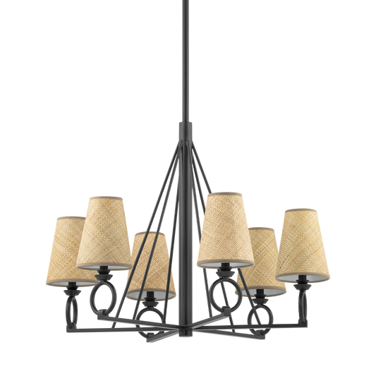Pendelton Chandelier with Aged Iron Finish