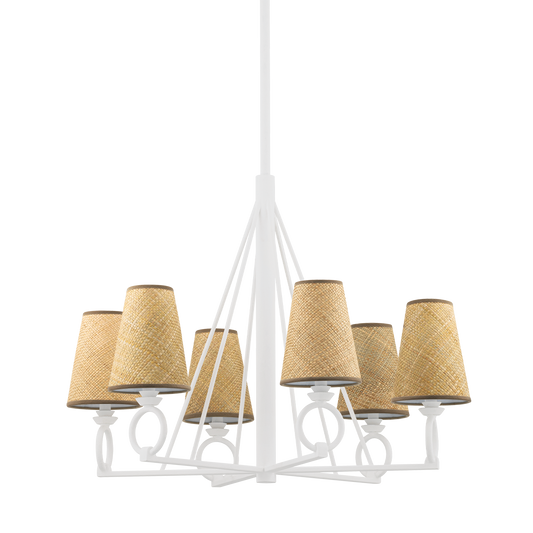 Pendelton Chandelier with White Plaster Finish