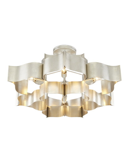 Grand Lotus Large Silver Chandelier