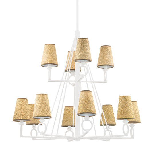 Pendelton Chandelier with White Plaster Finish
