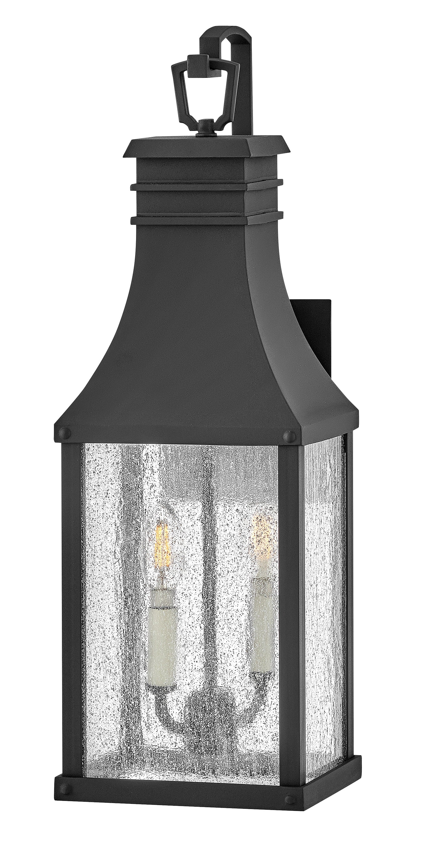 Beacon Hill Large Wall Mount Lantern In Black Finish