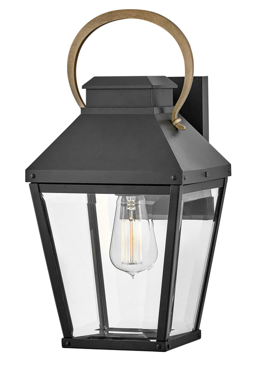 Dawson Medium Wall Mount Lantern In Black Finish