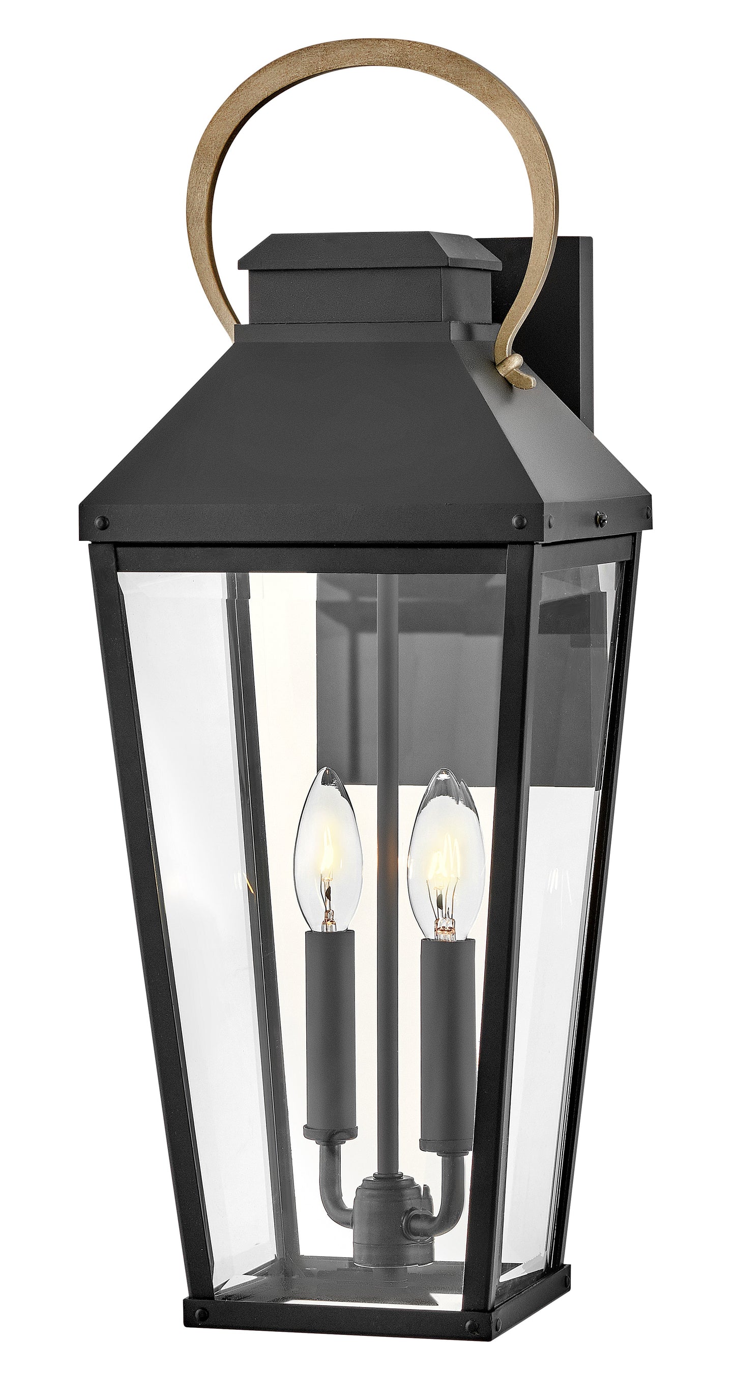 Dawson Large Wall Mount Lantern In Black Finish