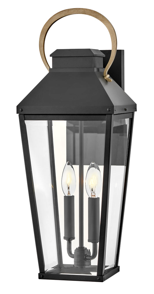 Dawson Large Wall Mount Lantern In Black Finish