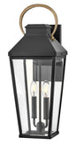 Dawson Large Wall Mount Lantern In Black Finish