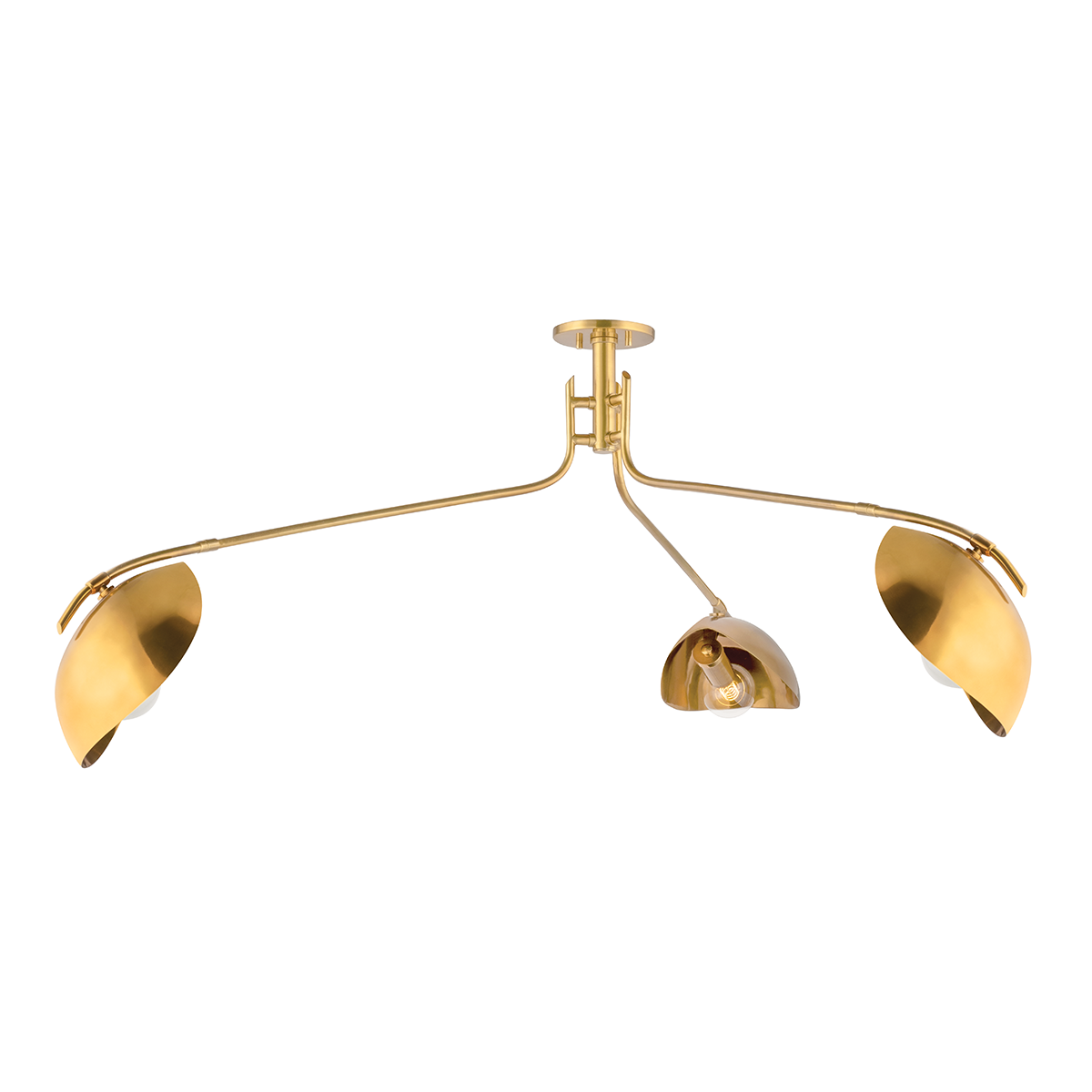 Avondale Semi Flush with Aged Brass Finish