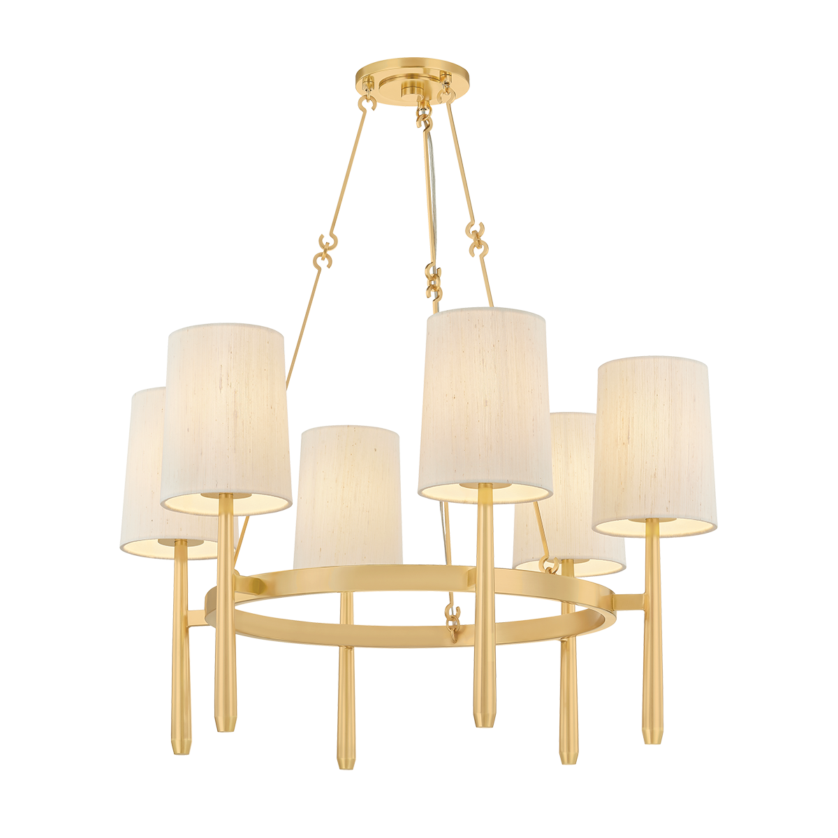 BRIDGETON Chandelier with AGED BRASS Finish