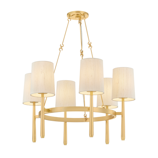 BRIDGETON Chandelier with AGED BRASS Finish