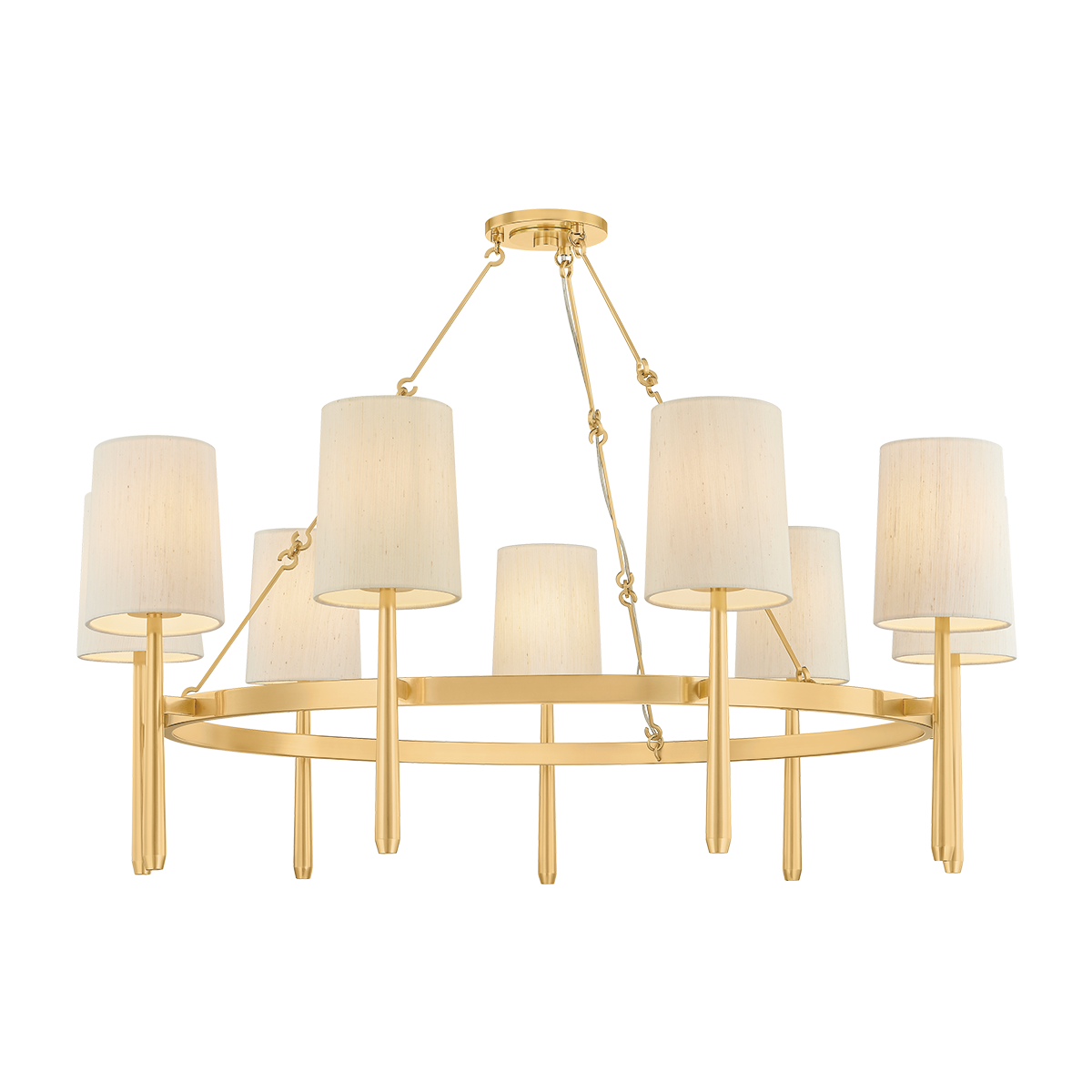 BRIDGETON Chandelier with AGED BRASS Finish