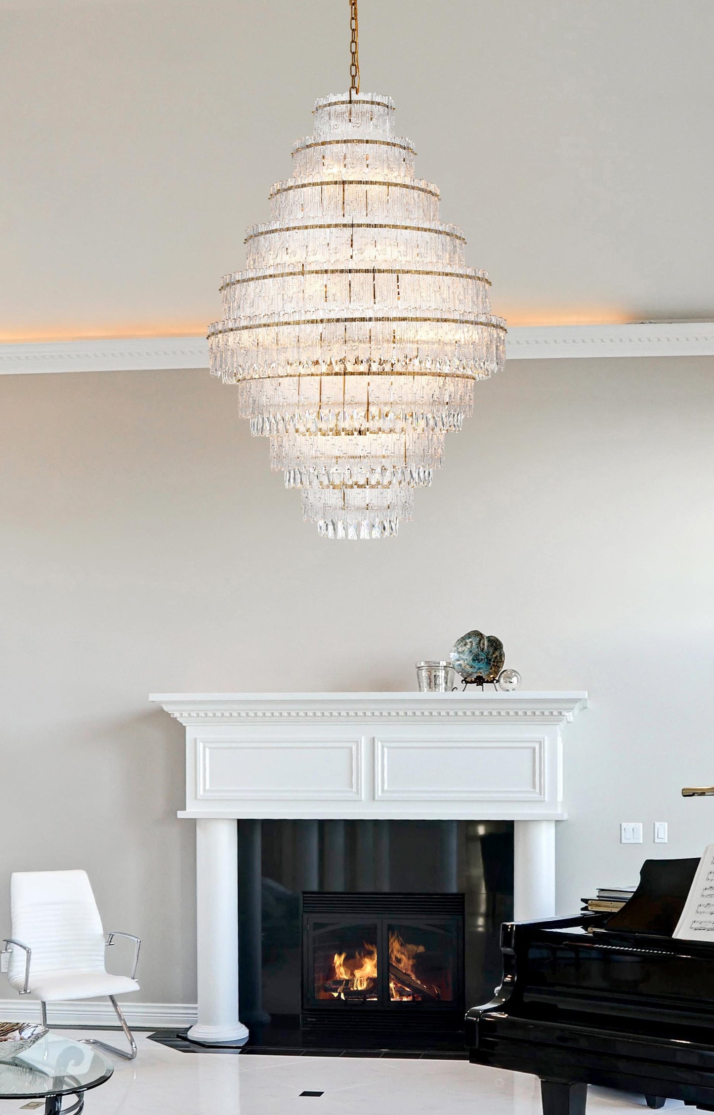 Emilia 36 inch Chandelier in Satin Gold