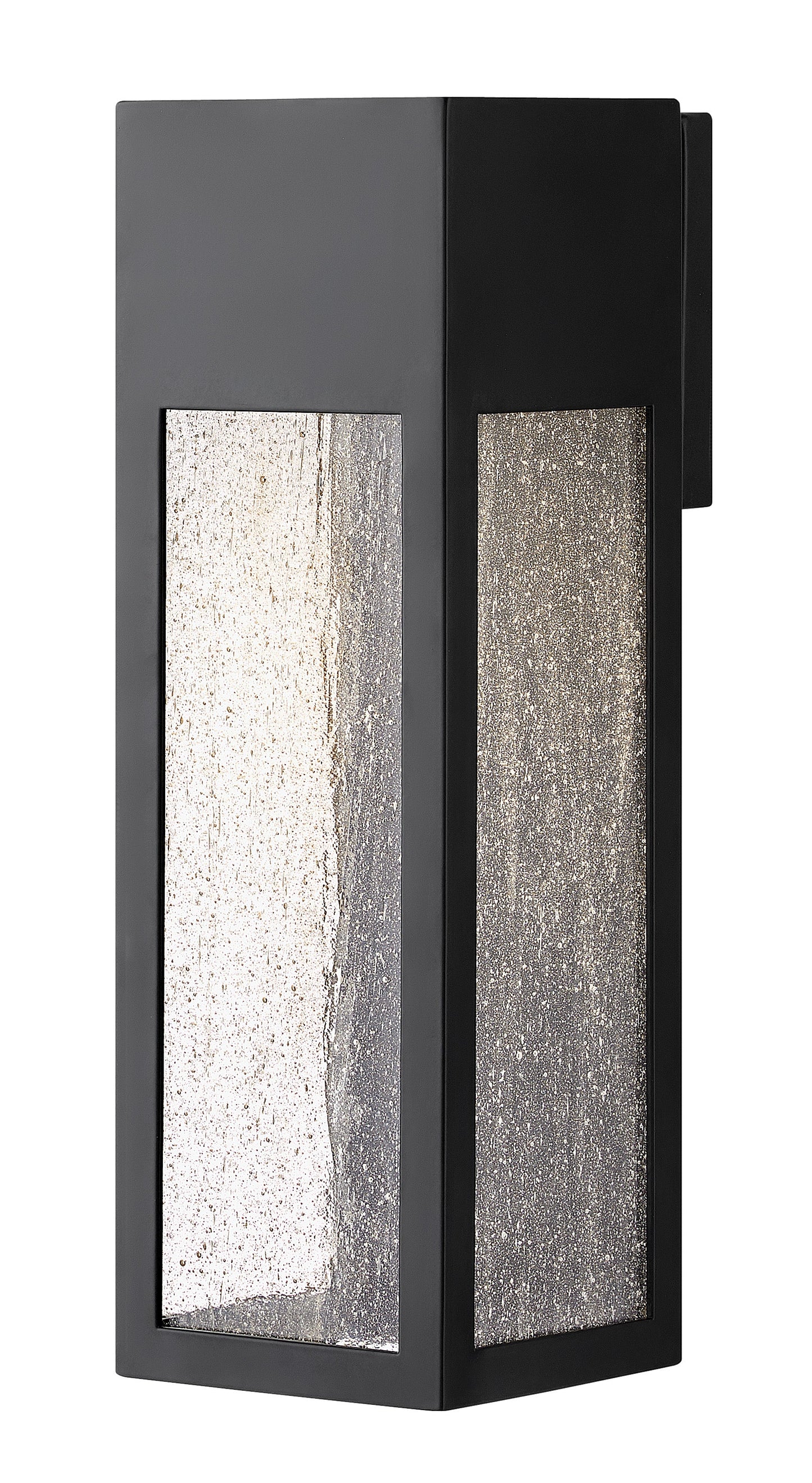 Rook Medium Wall Mount Lantern In Black Finish
