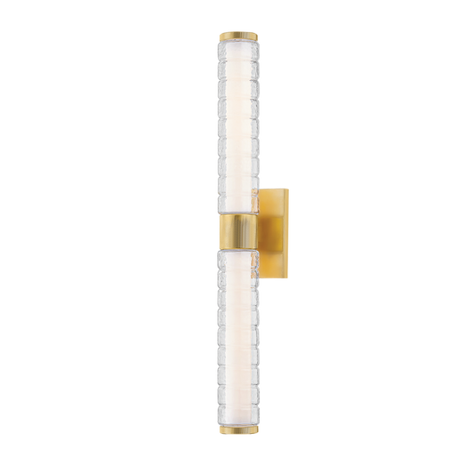 CASTOR BATH SCONCE with AGED BRASS Finish