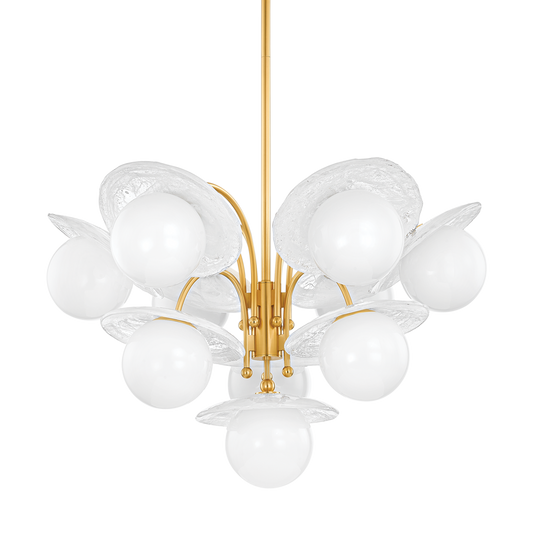 STAMPFORD Chandelier with Aged Brass Finish