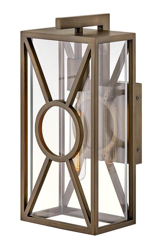 Brixton Medium Wall Mount Lantern In Light Bronze Finish