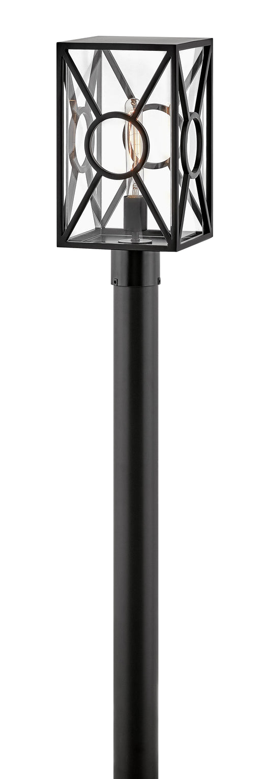 Brixton Medium Post Top or Pier Mount Lantern In Black Finish