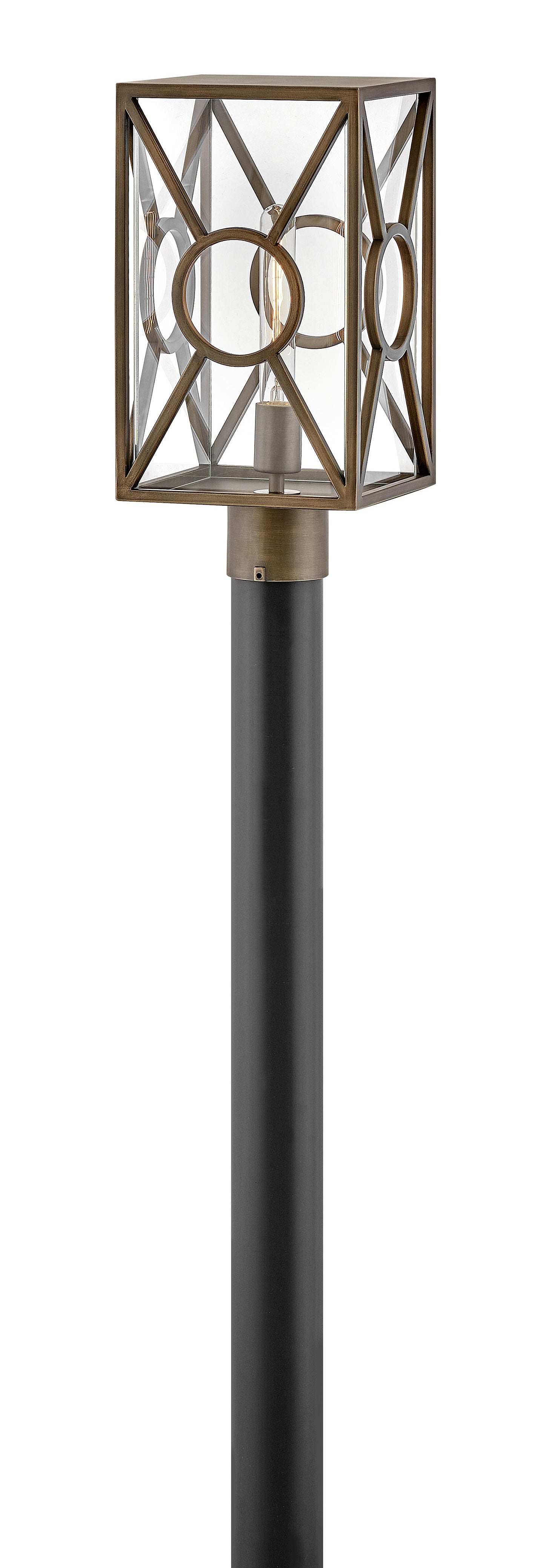 Brixton Medium Post Top or Pier Mount Lantern In Light Bronze Finish