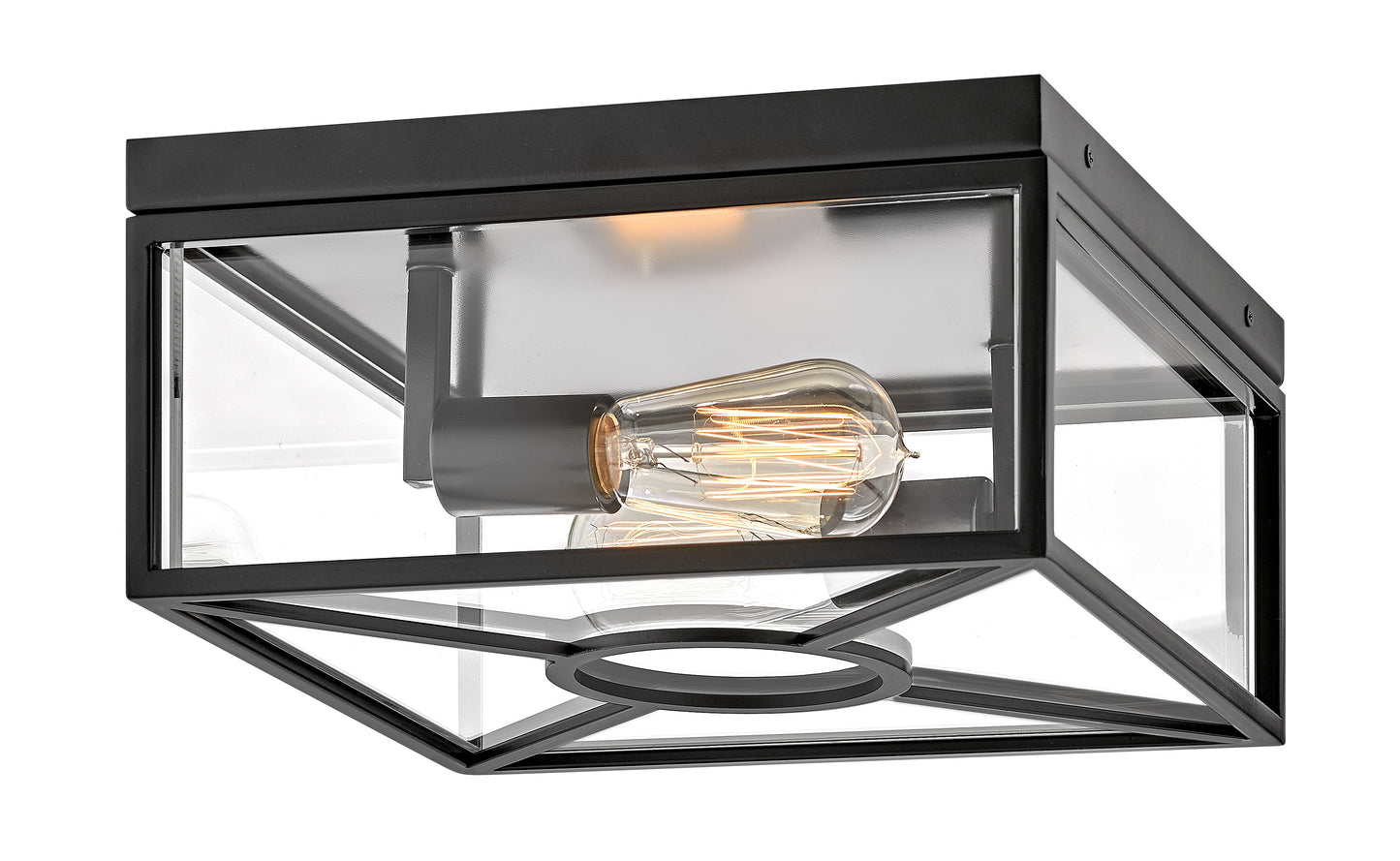 Brixton Small Flush Mount In Black Finish