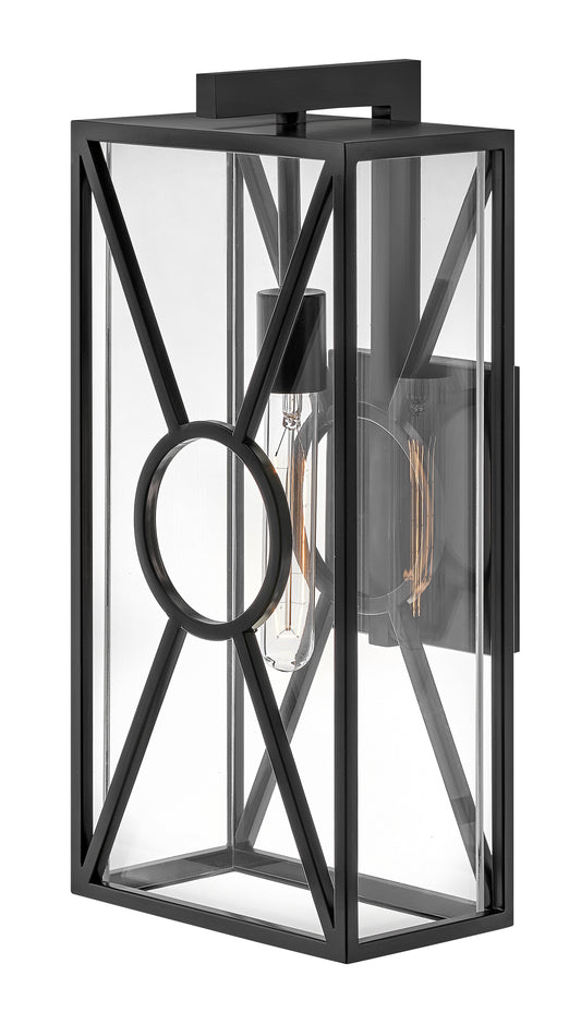 Brixton Medium Wall Mount Lantern In Black Finish