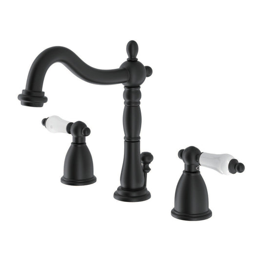 Heritage Widespread Bathroom Faucet in Matte Black