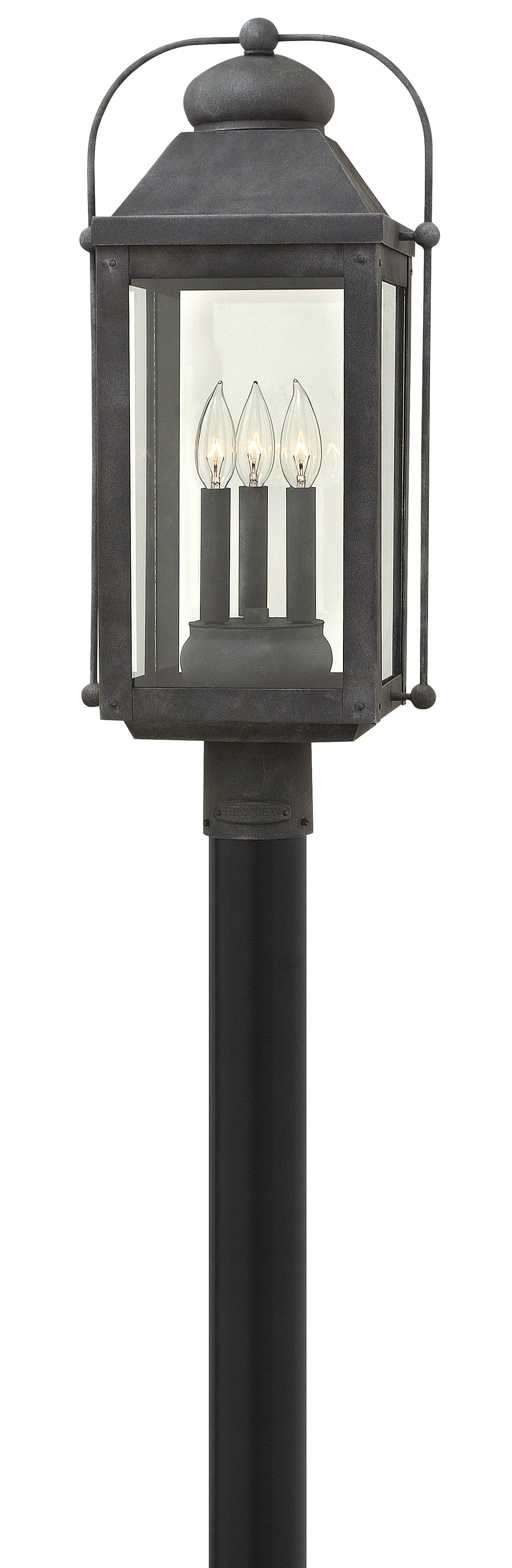 Anchorage Large Post Top or Pier Mount Lantern In Black Finish