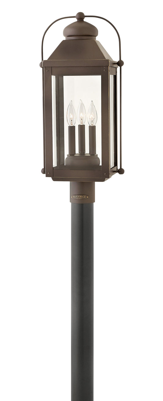 Anchorage Large Post Top or Pier Mount Lantern In Light Bronze Finish