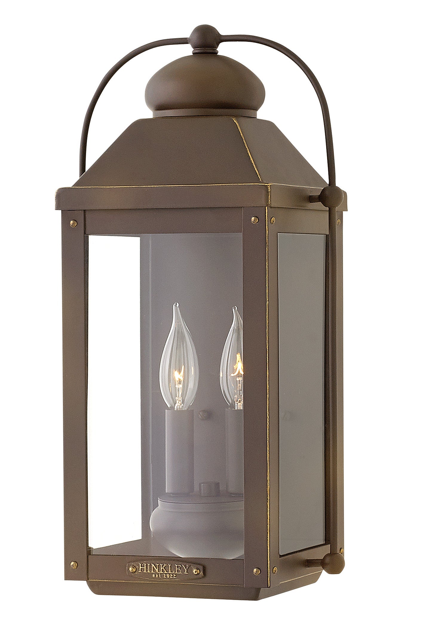 Anchorage Medium Wall Mount Lantern In Light Bronze Finish