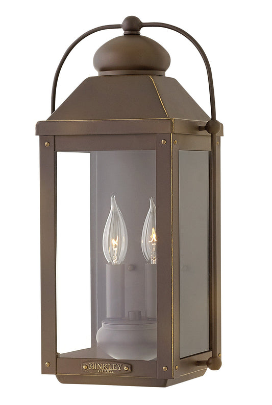 Anchorage Medium Wall Mount Lantern In Light Bronze Finish
