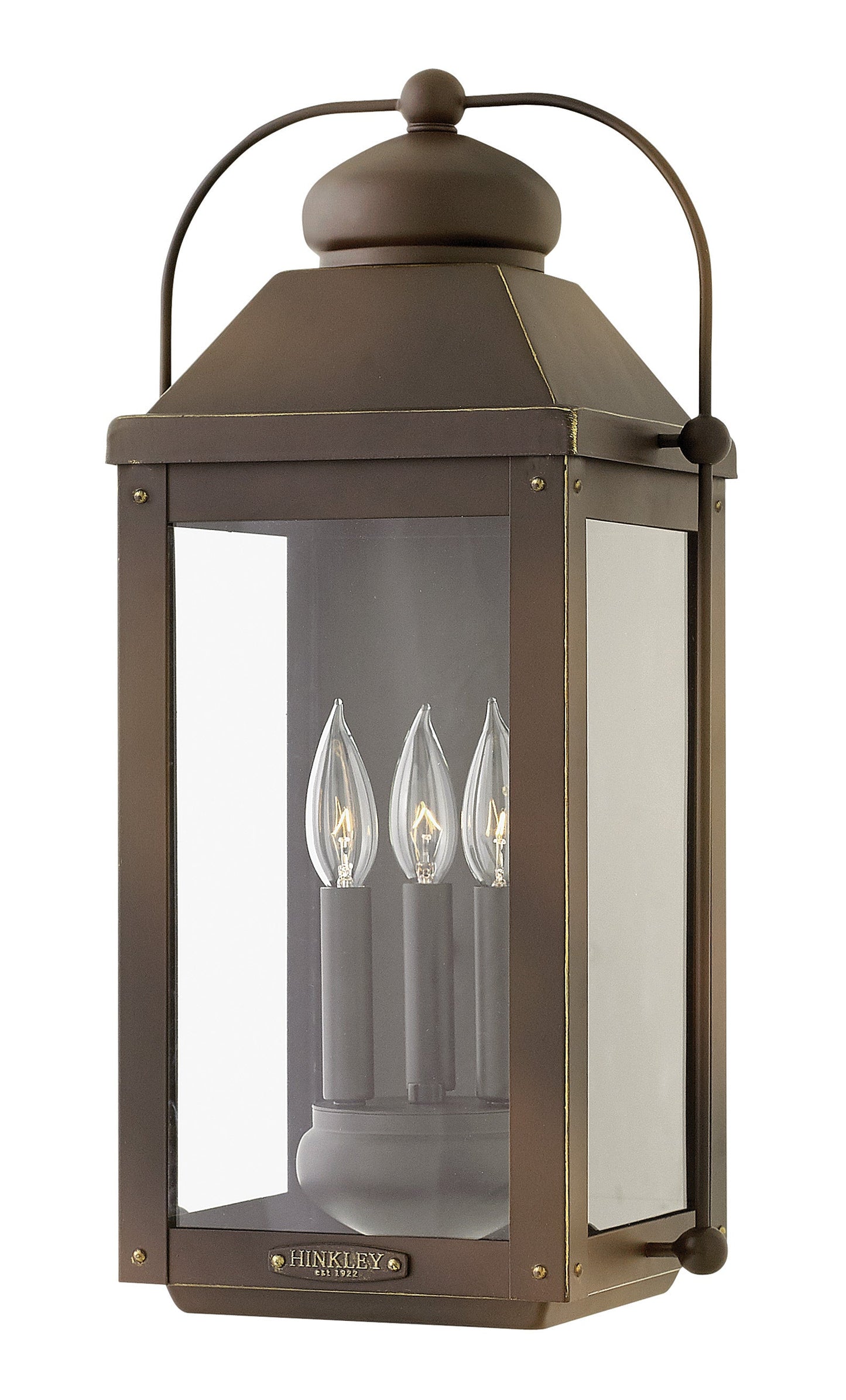 Anchorage Large Wall Mount Lantern In Light Bronze Finish