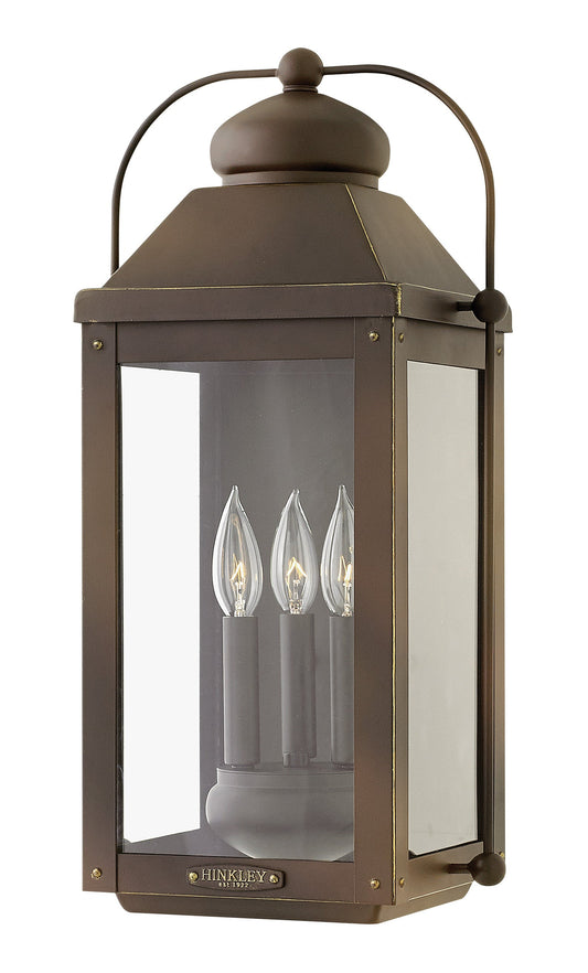 Anchorage Large Wall Mount Lantern In Light Bronze Finish
