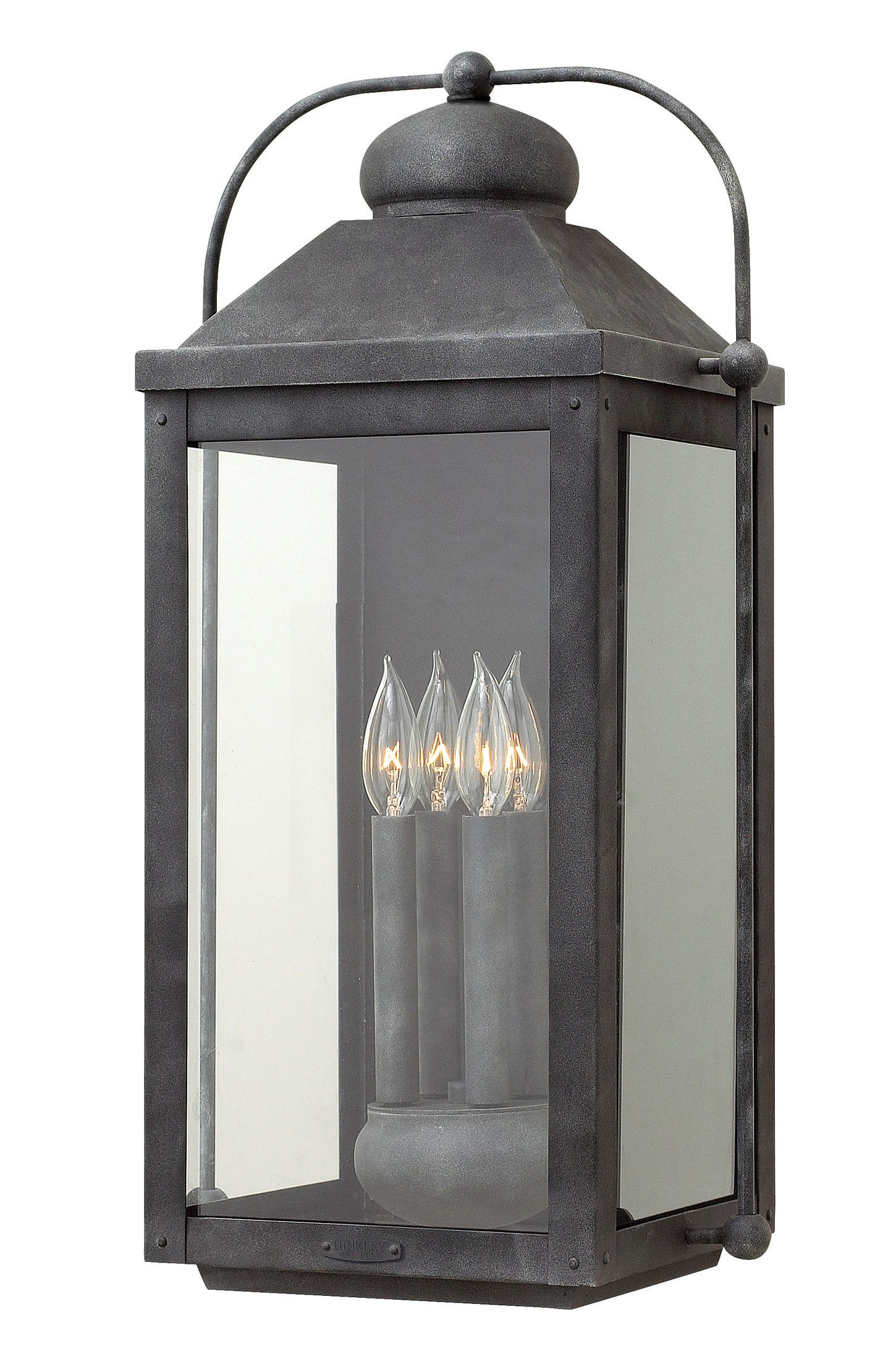 Anchorage Large Wall Mount Lantern In Black Finish