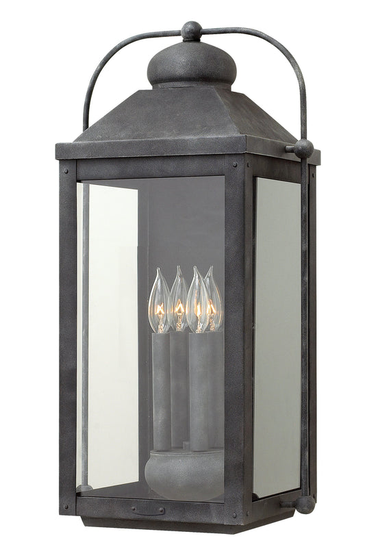 Anchorage Large Wall Mount Lantern In Black Finish
