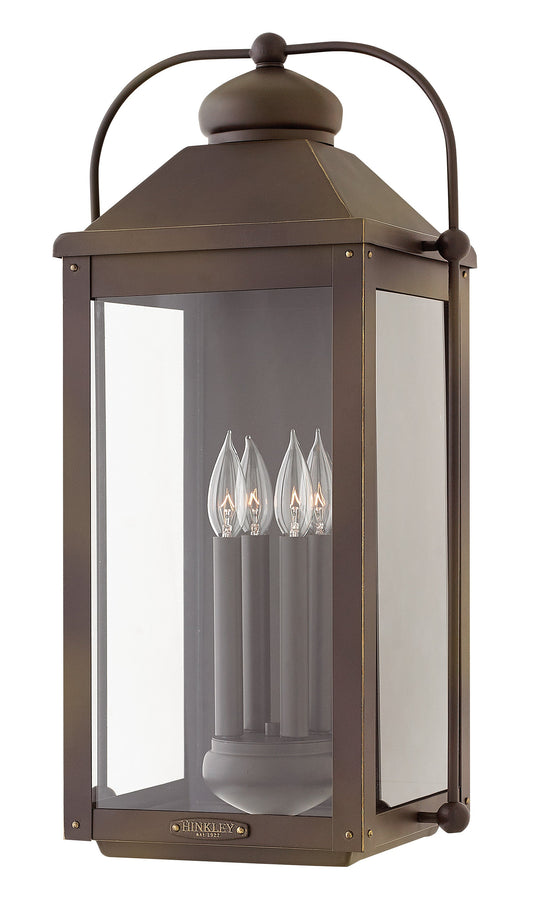 Anchorage Large Wall Mount Lantern In Light Bronze Finish