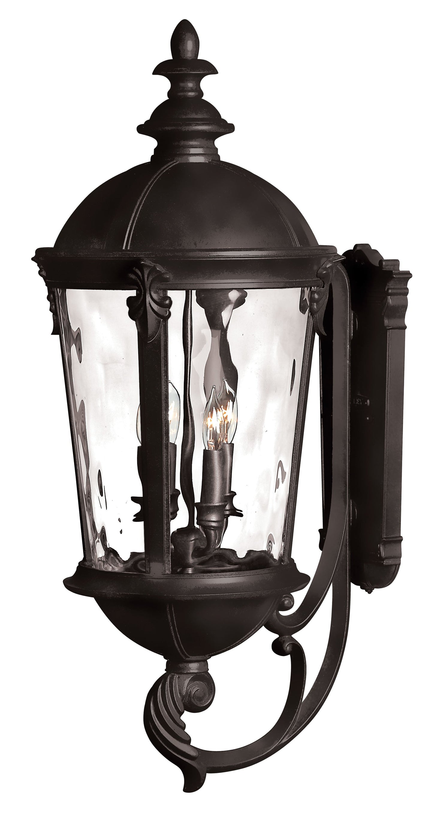 Windsor Large Wall Mount Lantern In Black Finish
