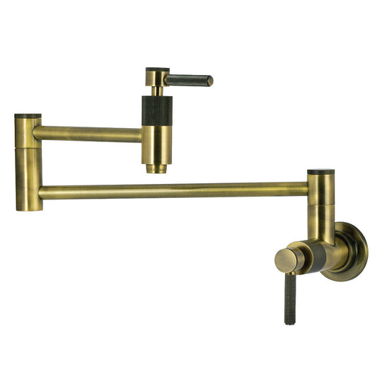 Convergent Pot Filler Faucet in Antique Brass