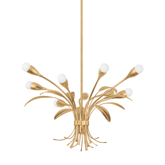 BILSTON Chandelier with Vintage Gold Leaf Finish