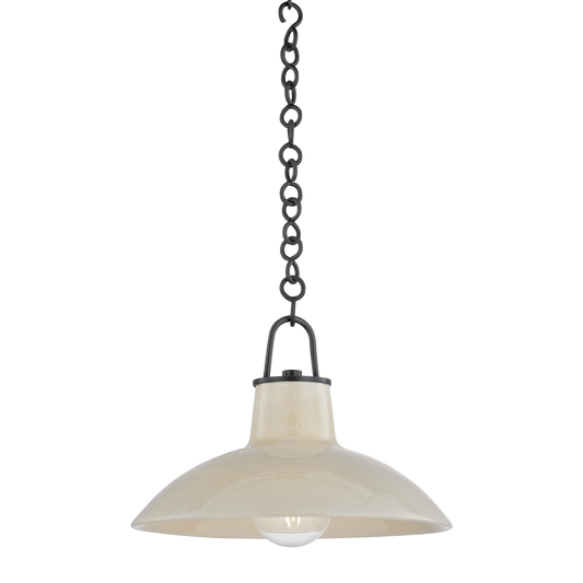 POTTERSVILLE Pendant with Distressed Bronze/Ceramic Ivory Crackle Finish