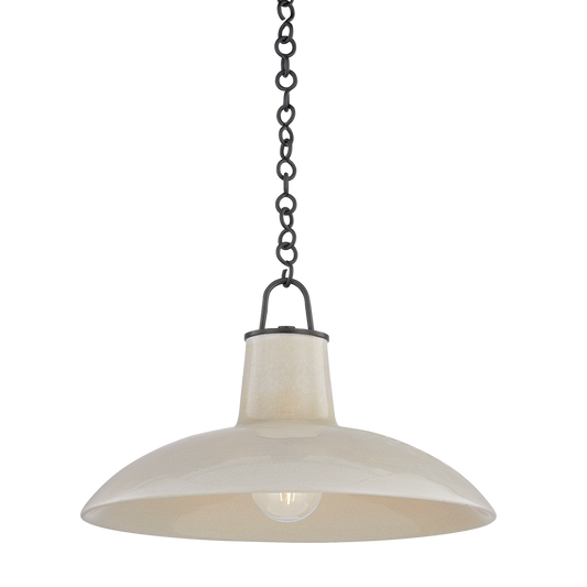 POTTERSVILLE Pendant with Distressed Bronze/Ceramic Ivory Crackle Finish