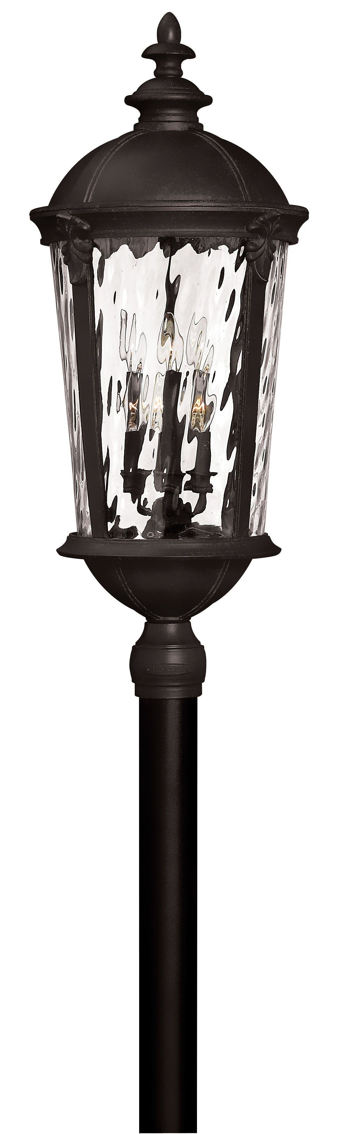 Windsor Extra Large Post Top or Pier Mount Lantern In Black Finish