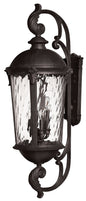 Windsor Double XL Wall Mount Lantern In Black Finish