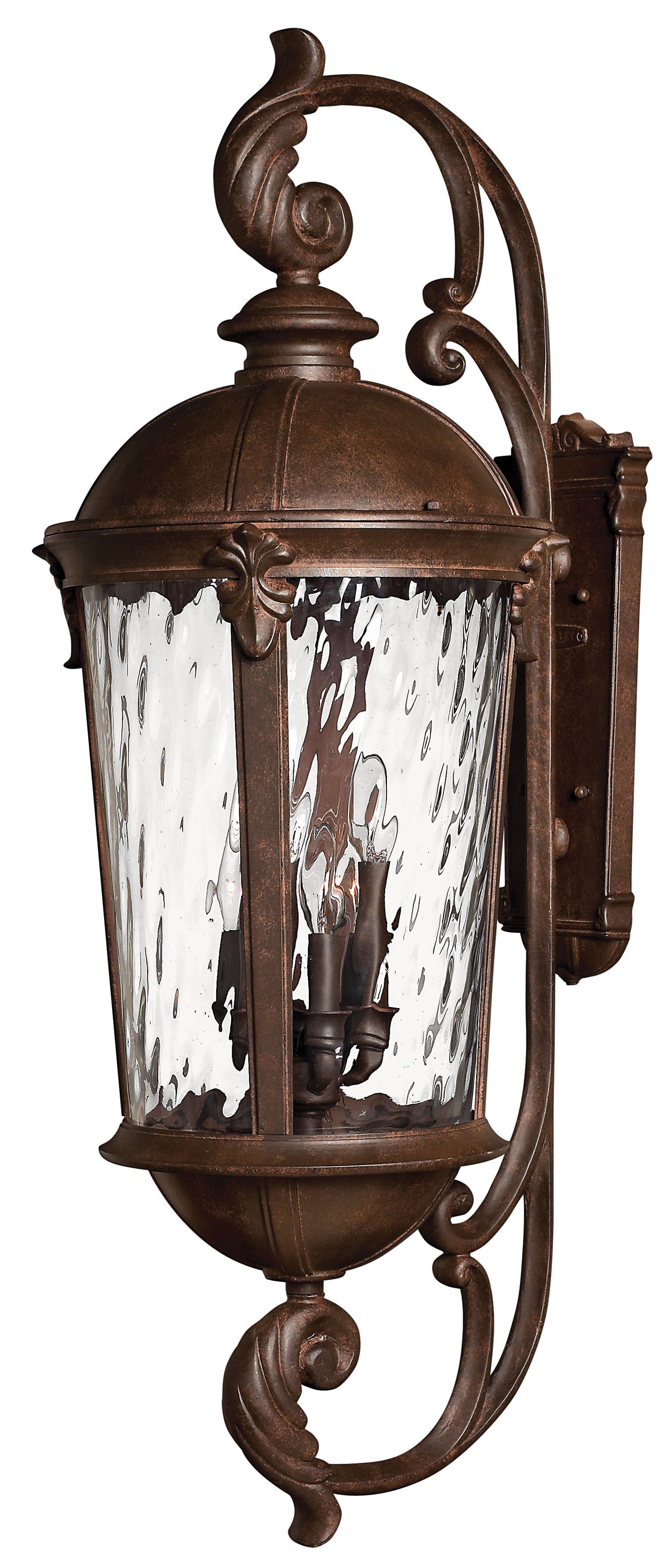 Windsor Double XL Wall Mount Lantern In Dark Bronze Finish