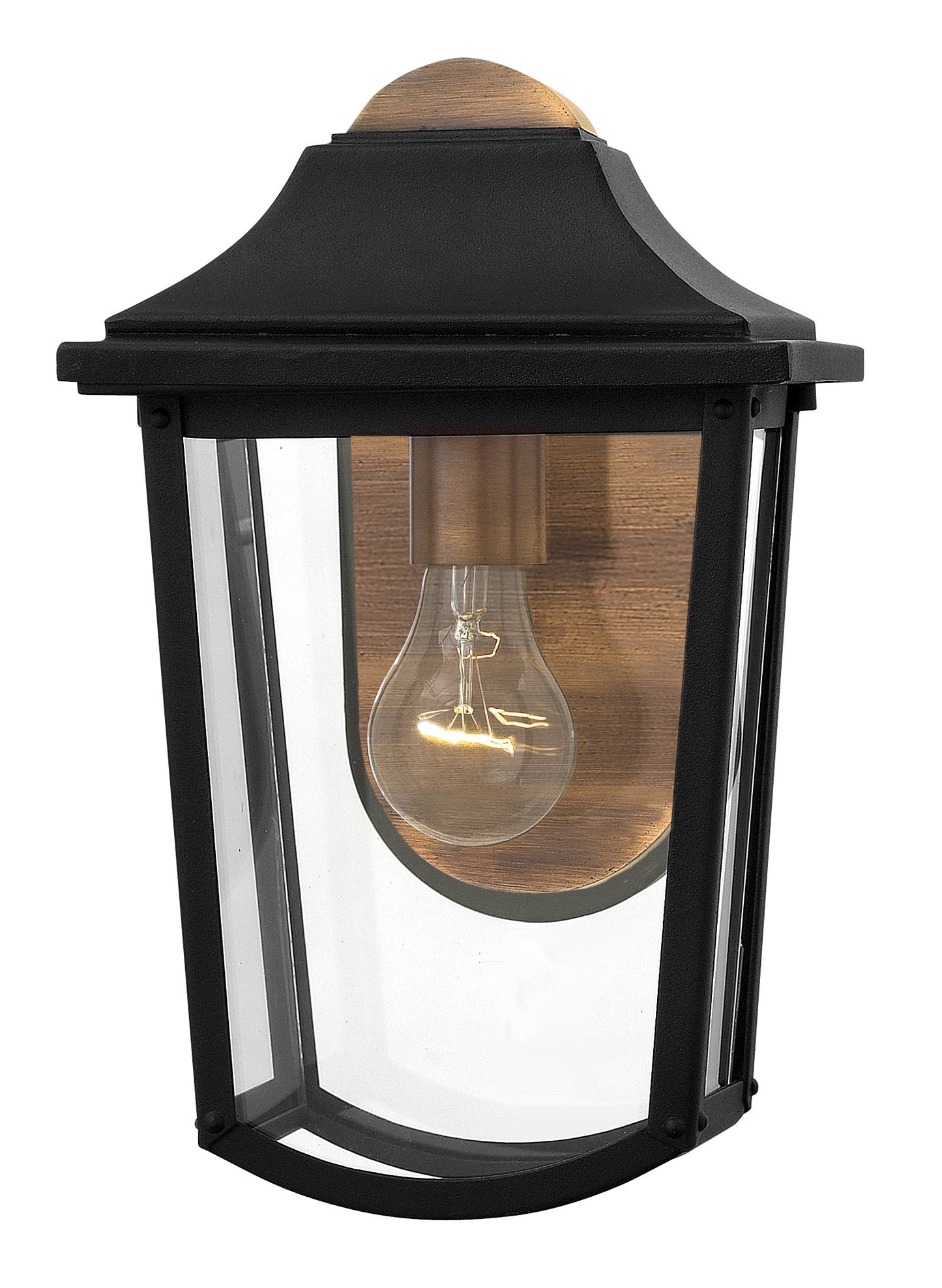 Burton Small Wall Mount Lantern In Black Finish