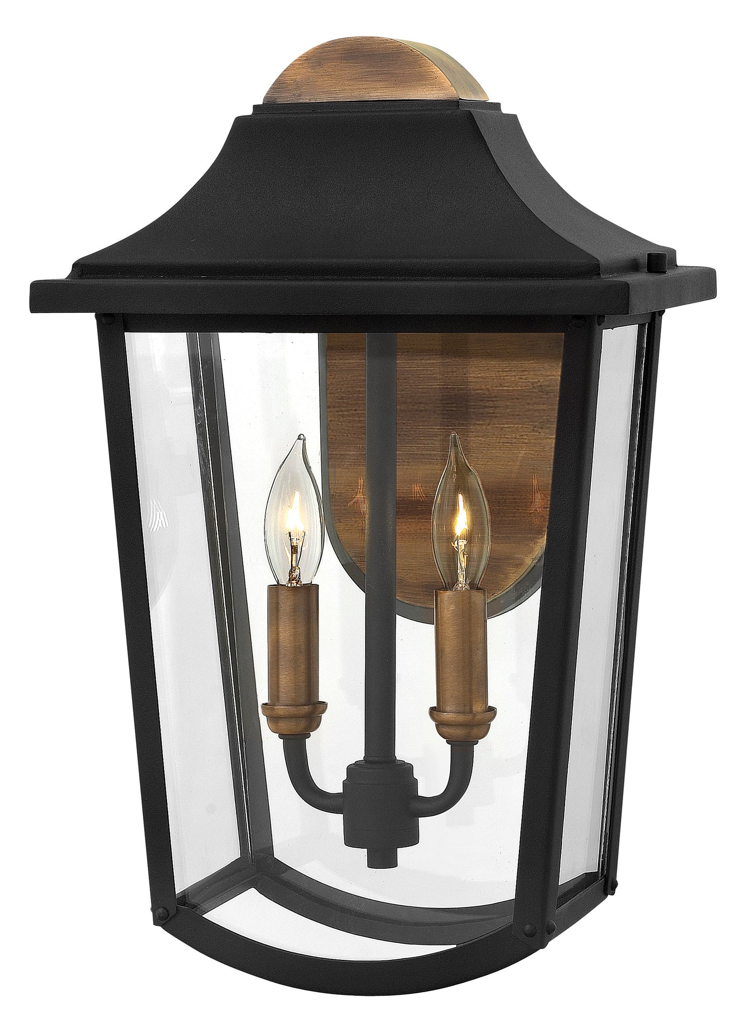 Burton Medium Wall Mount Lantern In Black Finish