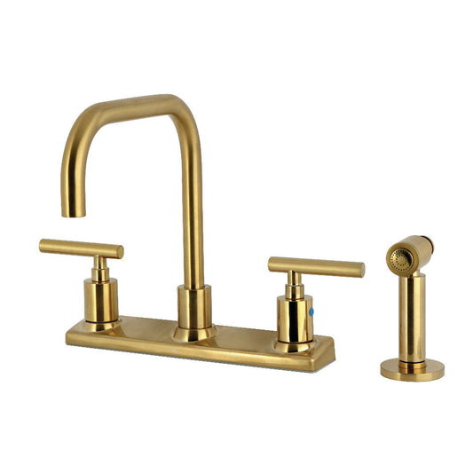 Manhattan Centerset Kitchen Faucet in Brushed Brass