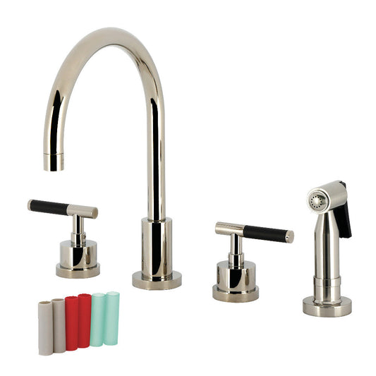 Kaiser Widespread Kitchen Faucet in Polished Nickel