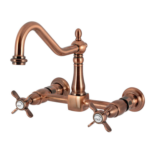 Essex Wall Mount Kitchen Faucet in Antique Copper