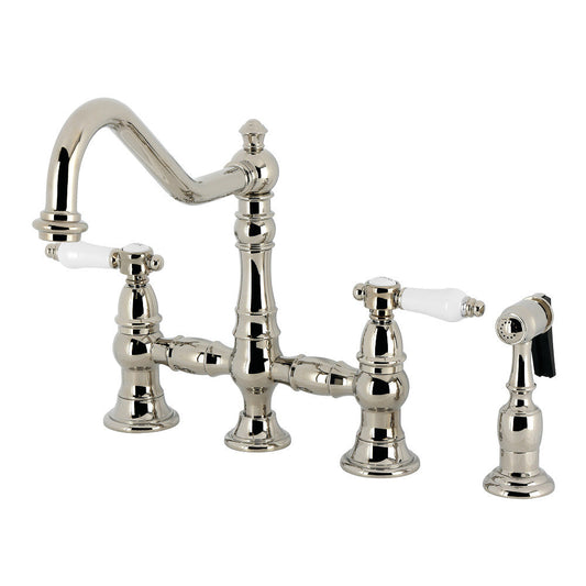 Bel-Air Bridge Kitchen Faucet in Polished Nickel