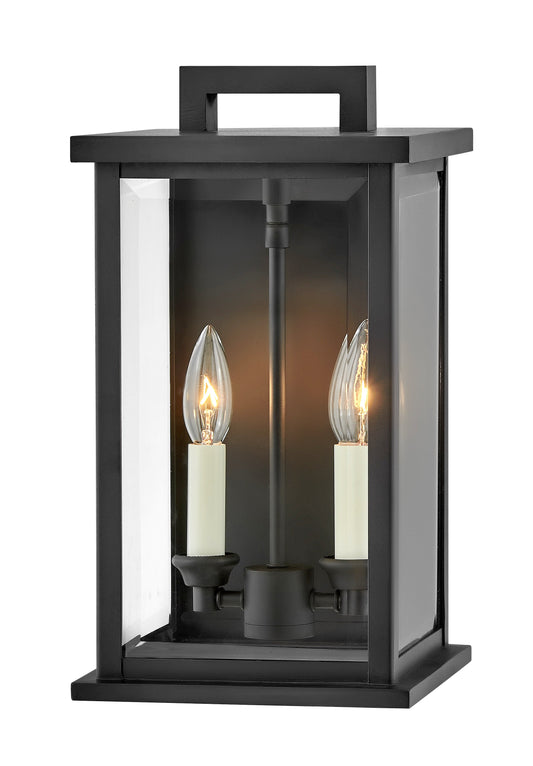 Weymouth Medium Wall Mount Lantern In Black Finish