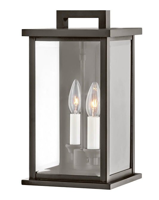 Weymouth Medium Wall Mount Lantern In Light Bronze Finish