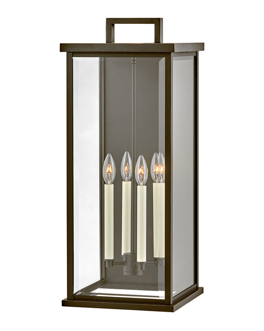 Weymouth Large Wall Mount Lantern In Light Bronze Finish