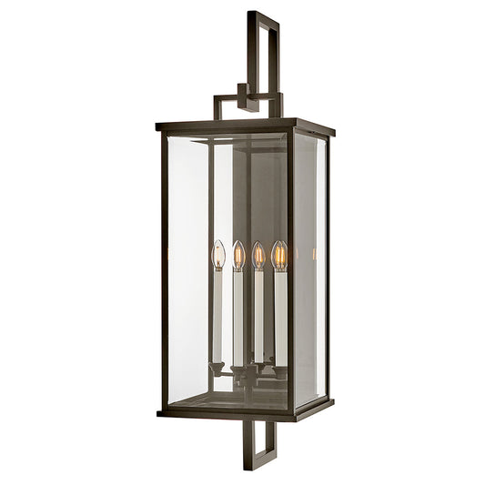 Weymouth Extra Large Wall Mount Lantern In Light Bronze Finish